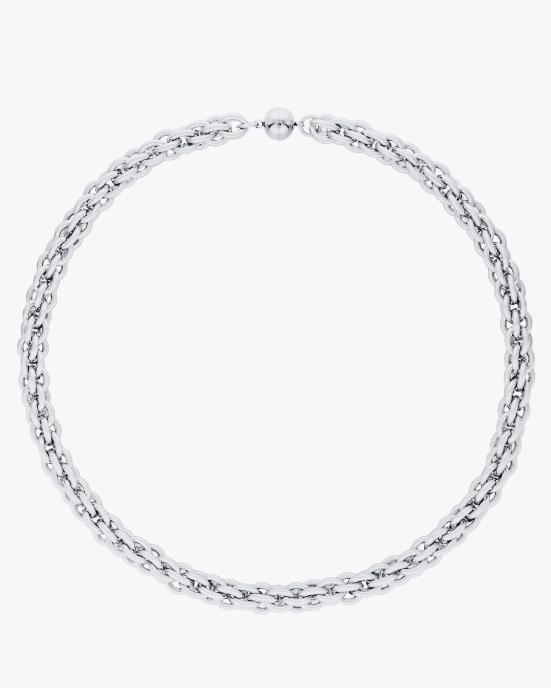 Silver brushed chain necklace with layered links and magnetic clasp, available from Australian jewellery brand GIMME