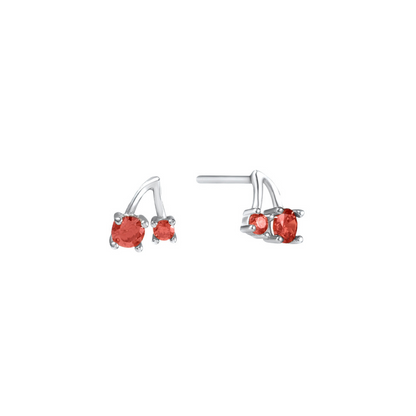 Cherry Studs (Silver)