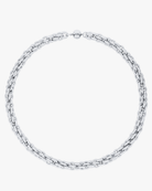 Silver brushed chain necklace with layered links and magnetic clasp, available from Australian jewellery brand GIMME
