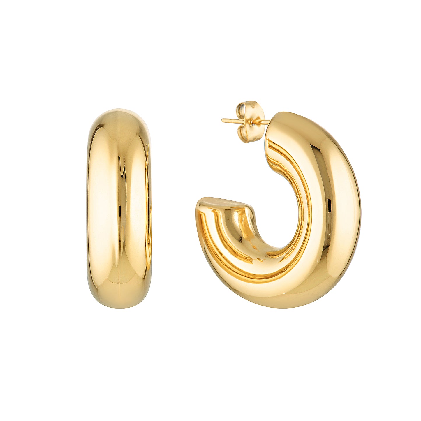 Tigga Tube Hoops - Gold & Silver