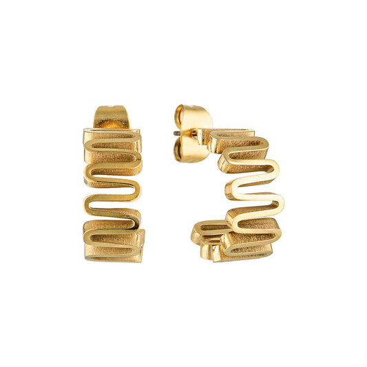 Leigh Wavy Hoops (Gold)